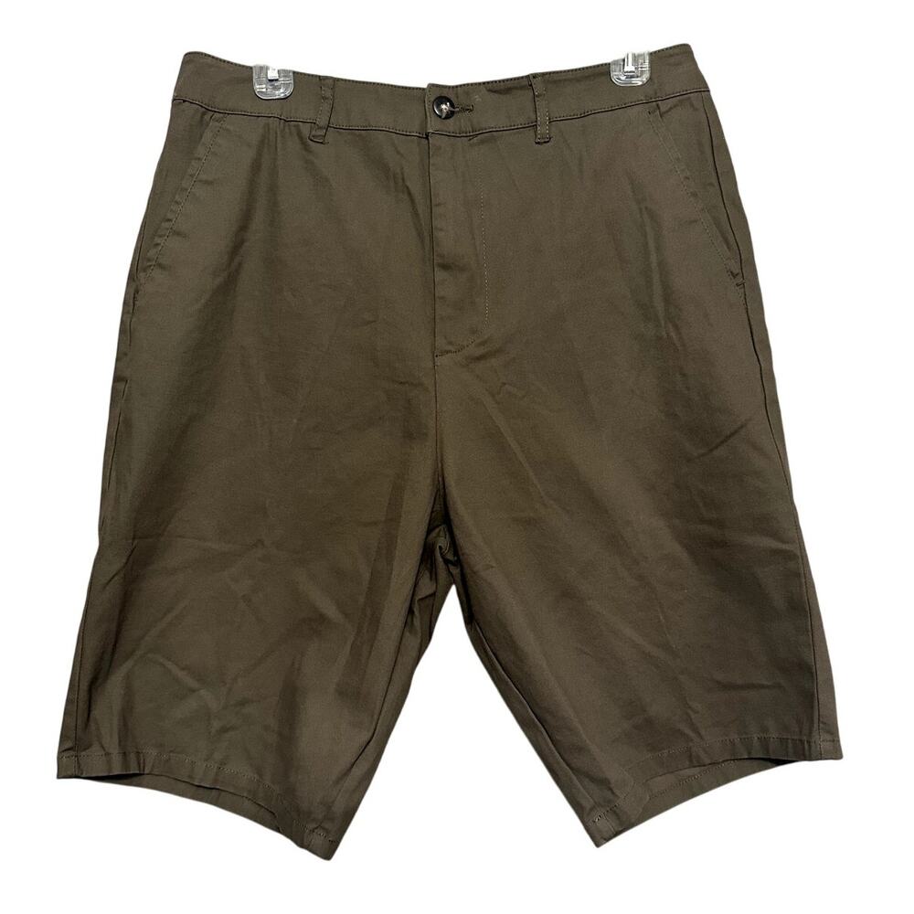 ASOS Men's Dark Green Chino Shorts Pockets Zip 32 NWT
